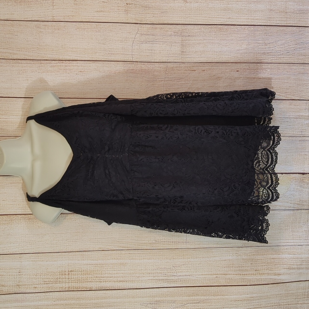 Torrid Black Lace Baby Doll Top 6x